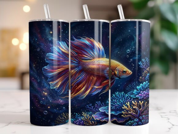 Betta Fish Tumbler Wrap PNG Review