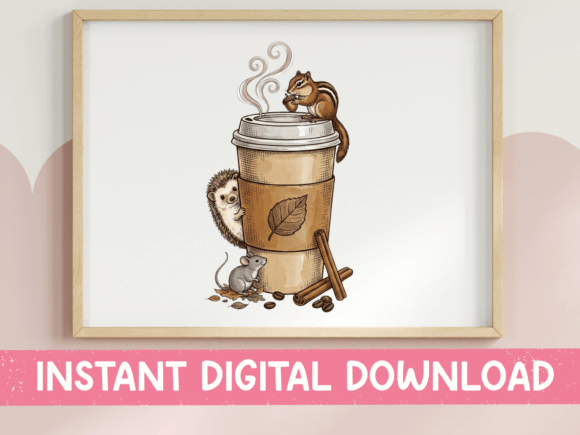 Cute Forest Animals Fall Coffee Cup Embroidery Design Review