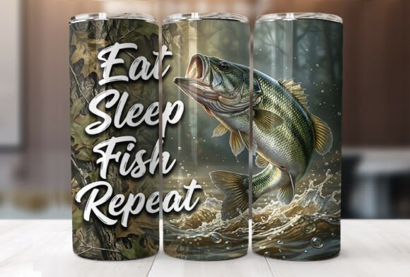 Eat Sleep Fish Repeat Tumbler Wrap Design Review