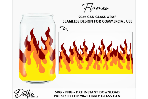 Flames Fire 20oz Glass Can Wrap SVG Review