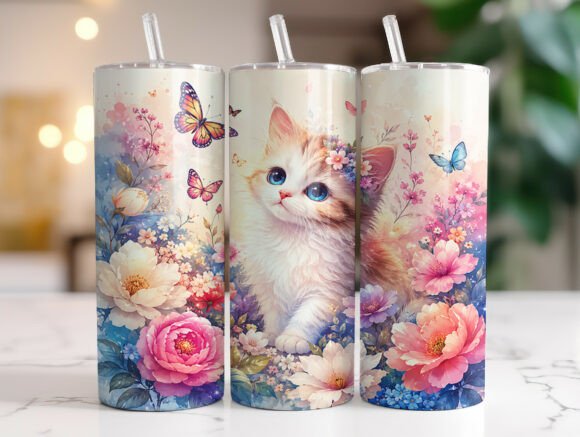 Floral Cat Butterfly Tumbler Wrap Review