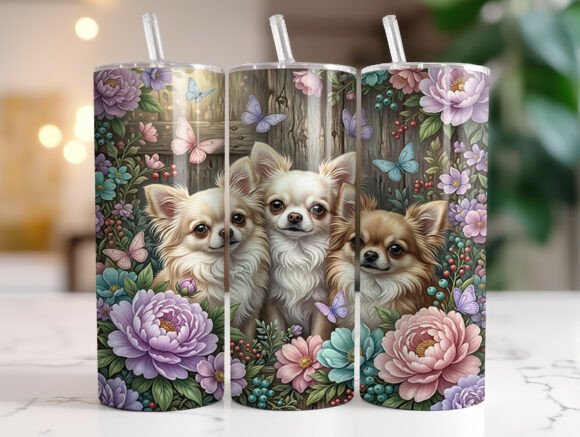 Floral Chihuahua Tumbler Wrap Design Review