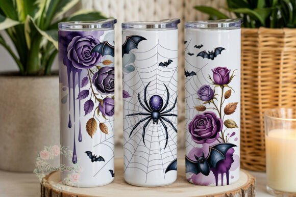 Gothic Purple Spider Rose Tumbler Wrap Design Review