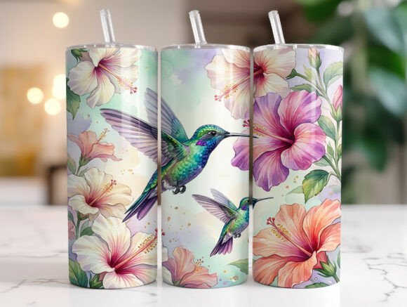 Hummingbird Hibiscus Tumbler Wrap Design Review