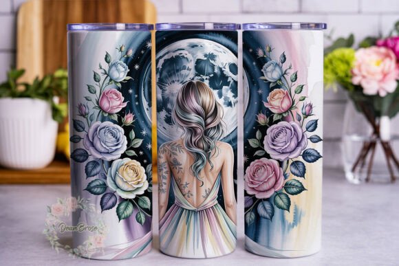Mystical Moonlight Rose Tumbler Wrap