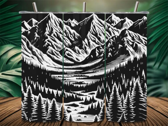 Nature Mountain Range Art Tumbler