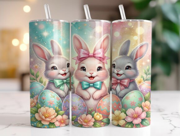 Pastel Spring Bunny Tumbler Wrap