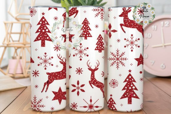 Red Glitter Winter Forest Tumbler Wrap Design Review