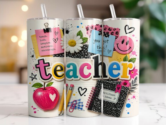 Retro Teacher Tumbler Wrap Design Review