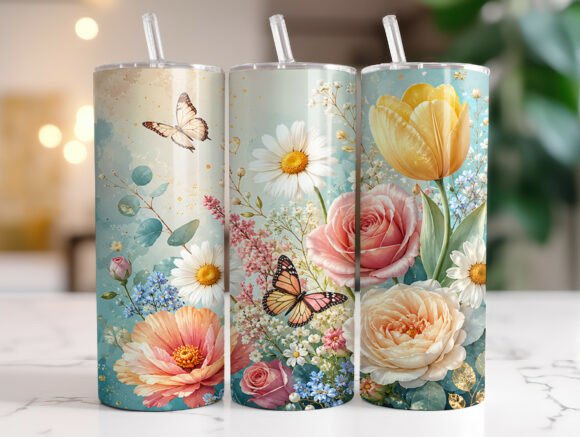 Spring Floral Butterfly Tumbler Wrap Review