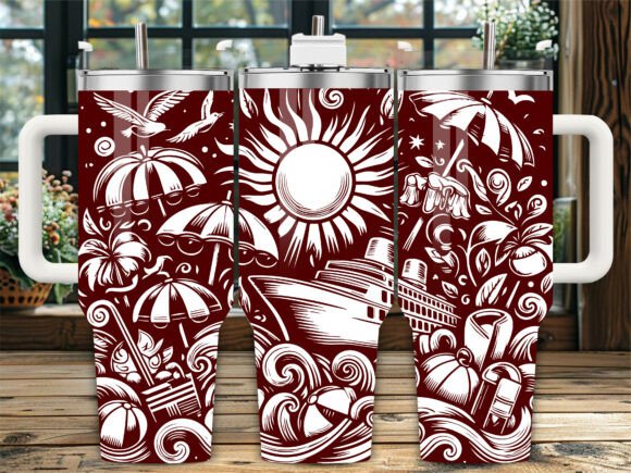 Summer Sun Ocean Trip Laser Tumbler Design Review