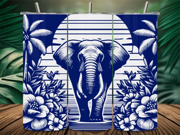 Sunset Safari Elephant Tumbler