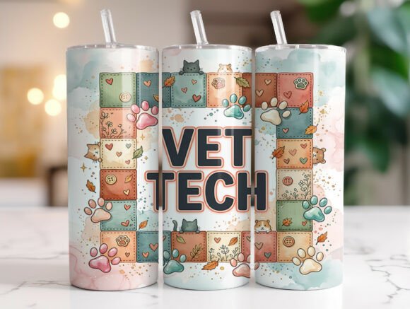 Vet Tech Tumbler Watercolor Paw Print Review